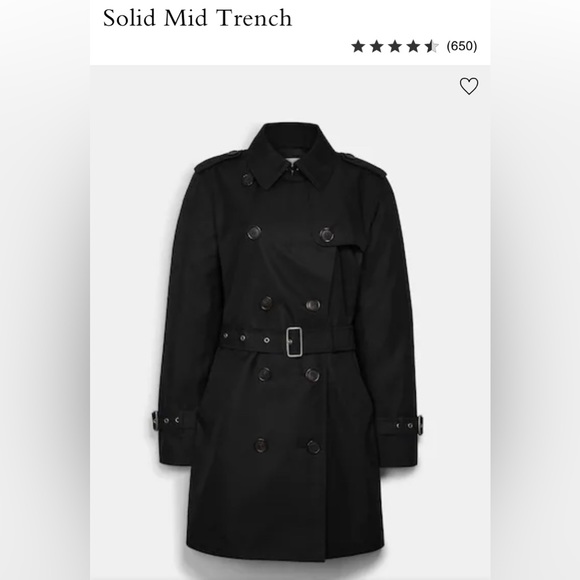Coach Jackets & Coats Coach Black Trench Double Buttons Coat Poshmark